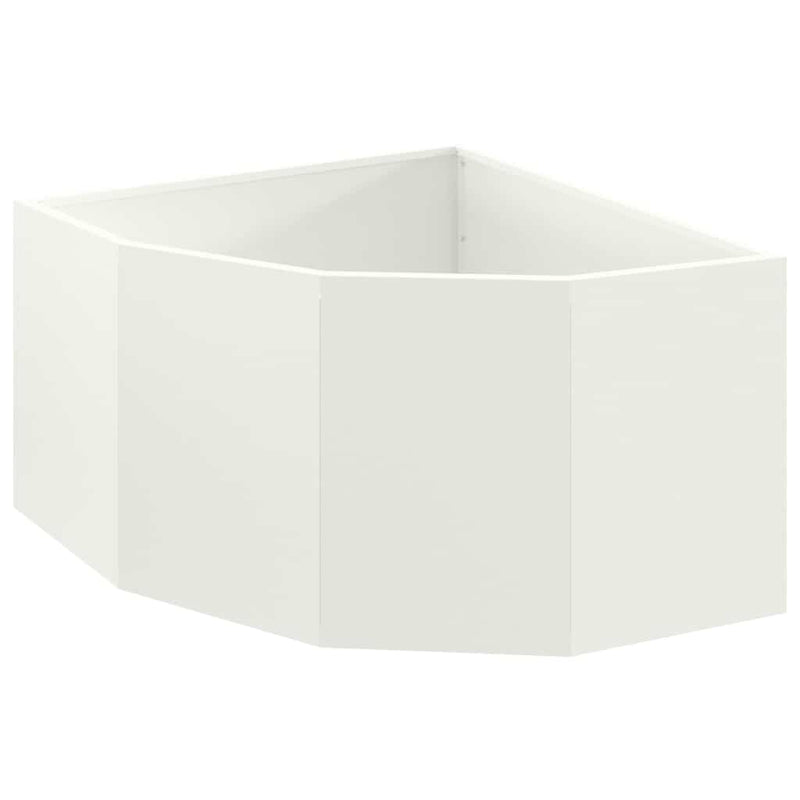 ギャラリービューアに画像をロードする, Vidaxl hoek plantbak wit 60 x 60 x 35 cm staal
