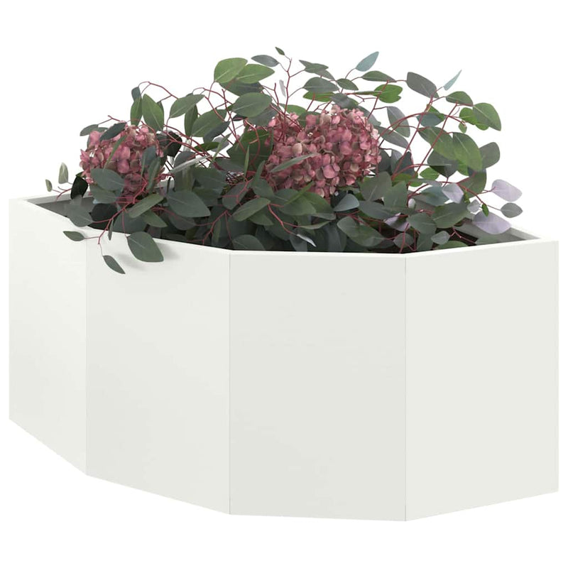ギャラリービューアに画像をロードする, Vidaxl hoek plantbak wit 60 x 60 x 35 cm staal
