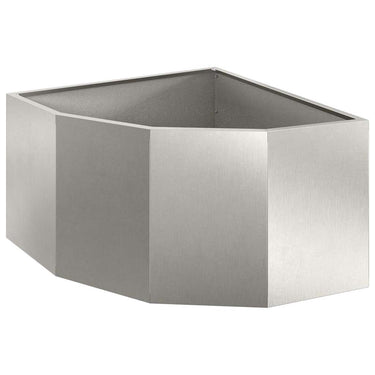 Vidaxl hoek plantbak zilver 60 x 60 x 35 cm roestvrij staal