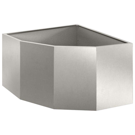 Vidaxl hoek plantbak zilver 60 x 60 x 35 cm roestvrij staal