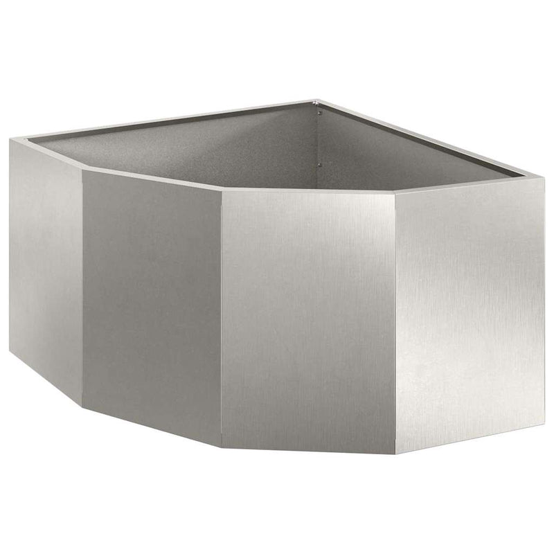 ギャラリービューアに画像をロードする, Vidaxl hoek plantbak zilver 60 x 60 x 35 cm roestvrij staal
