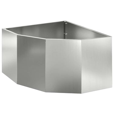 Vidaxl hoek plantbak zilver 60 x 60 x 35 cm gegalvaniseerd staal