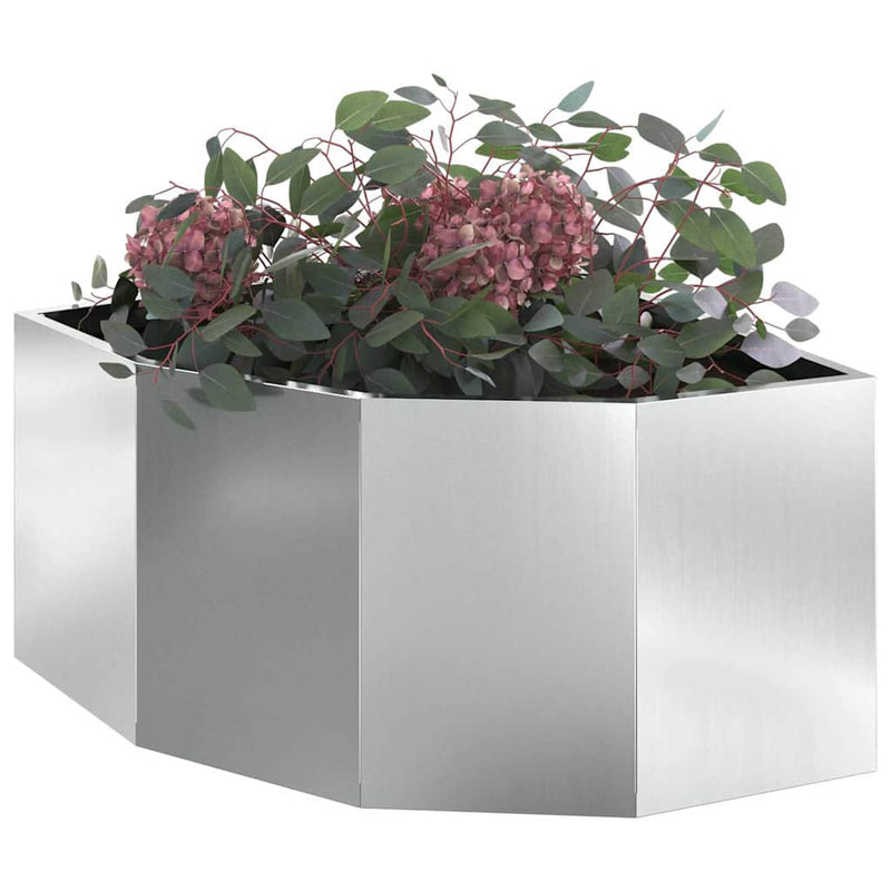 ギャラリービューアに画像をロードする, Vidaxl hoek plantbak zilver 60 x 60 x 35 cm gegalvaniseerd staal
