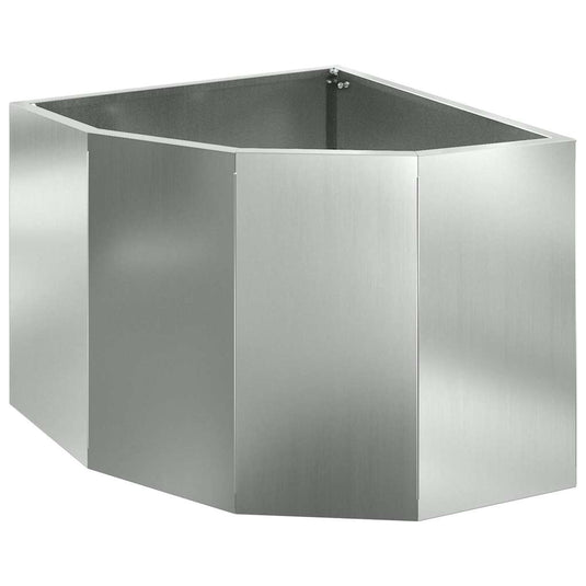 Vidaxl hoek plantbak zilver 45 x 45 x 35 cm gegalvaniseerd staal