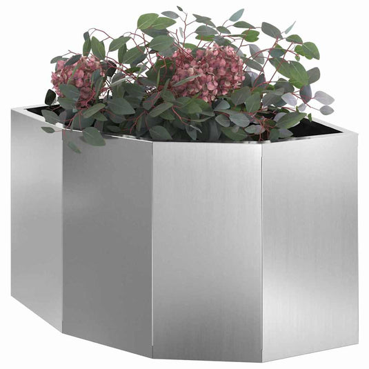Vidaxl hoek plantbak zilver 45 x 45 x 35 cm gegalvaniseerd staal