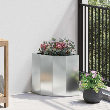 Vidaxl hoek plantbak zilver 30 x 30 x 35 cm gegalvaniseerd staal
