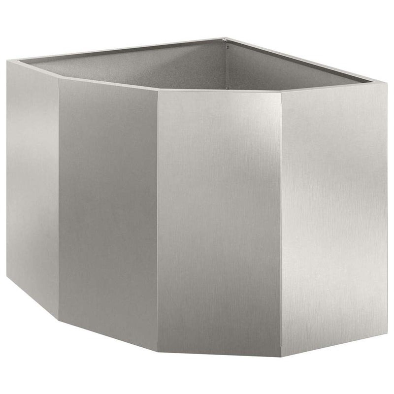 Afbeelding laden in galerijviewer, Vidaxl hoek plantbak zilver 60 x 60 x 50 cm roestvrij staal
