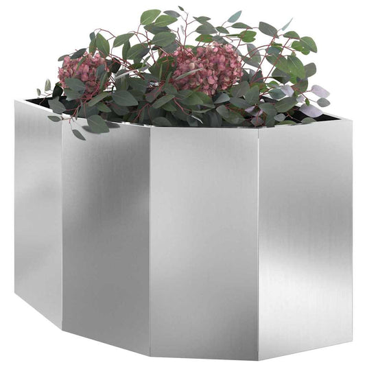 Vidaxl hoek plantbak zilver 60 x 60 x 50 cm gegalvaniseerd staal