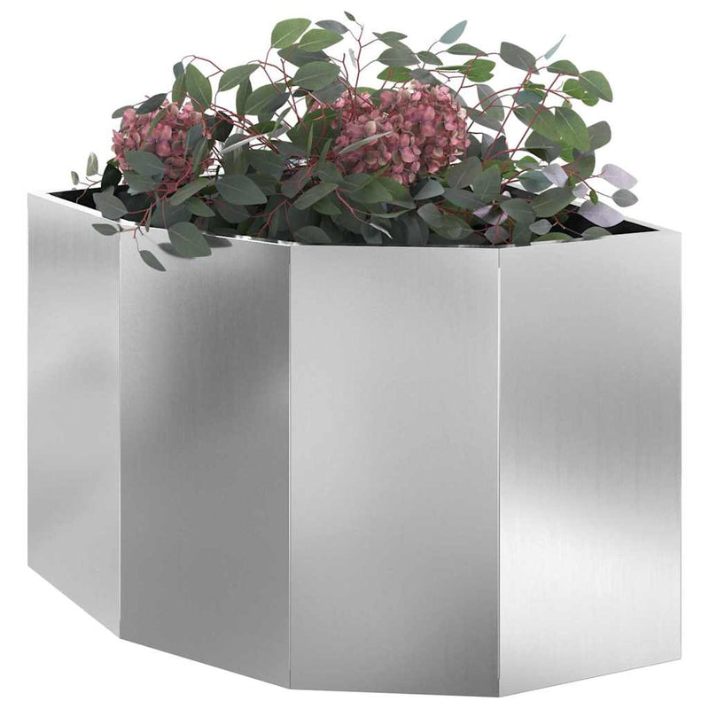 Afbeelding laden in galerijviewer, Vidaxl hoek plantbak zilver 60 x 60 x 50 cm gegalvaniseerd staal
