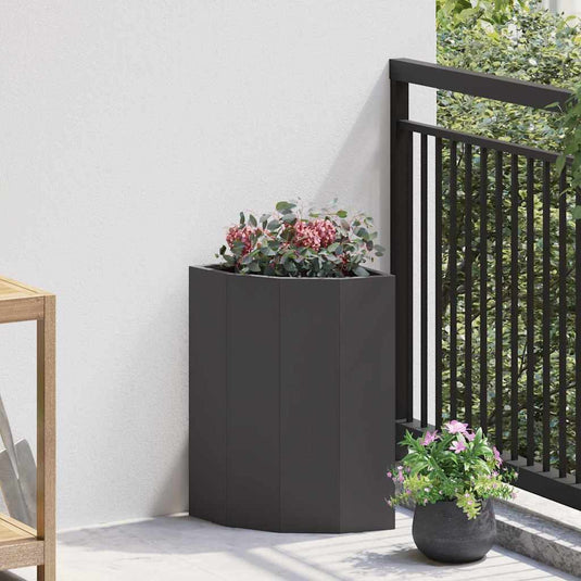 Vidaxl hoek plantbak zwart 30 x 30 x 50 cm staal
