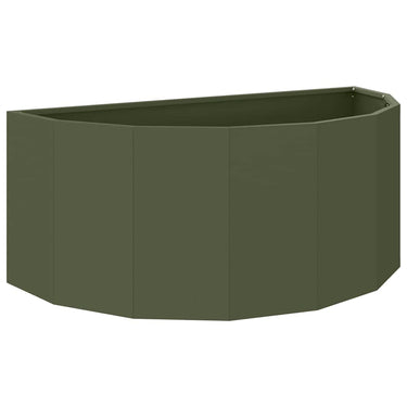 Vidaxl plantenbak olijf groen 90 x 45 x 35 cm staal