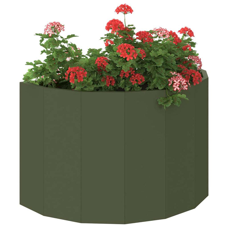 ギャラリービューアに画像をロードする, Vidaxl plantenbak olijf groen 60 x 30 x 35 cm staal
