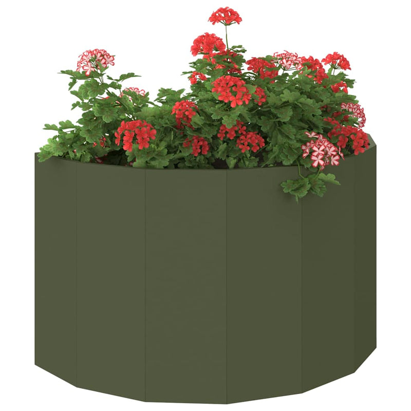 ギャラリービューアに画像をロードする, Vidaxl plantenbak olijf groen 90 x 45 x 50 cm staal
