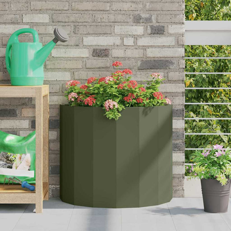 ギャラリービューアに画像をロードする, Vidaxl plantenbak olijf groen 60 x 30 x 50 cm staal
