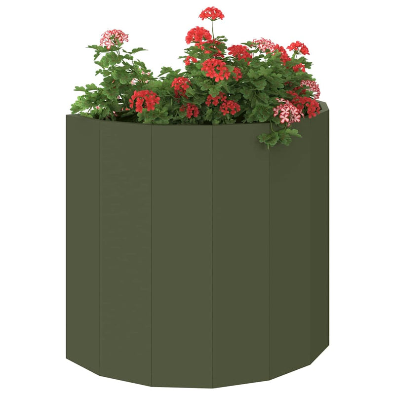 ギャラリービューアに画像をロードする, Vidaxl plantenbak olijf groen 60 x 30 x 50 cm staal
