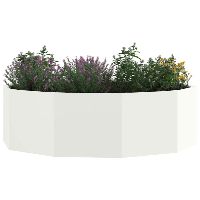 Afbeelding laden in galerijviewer, Vidaxl plantenbak wit 120 x 120 x 35 cm staal
