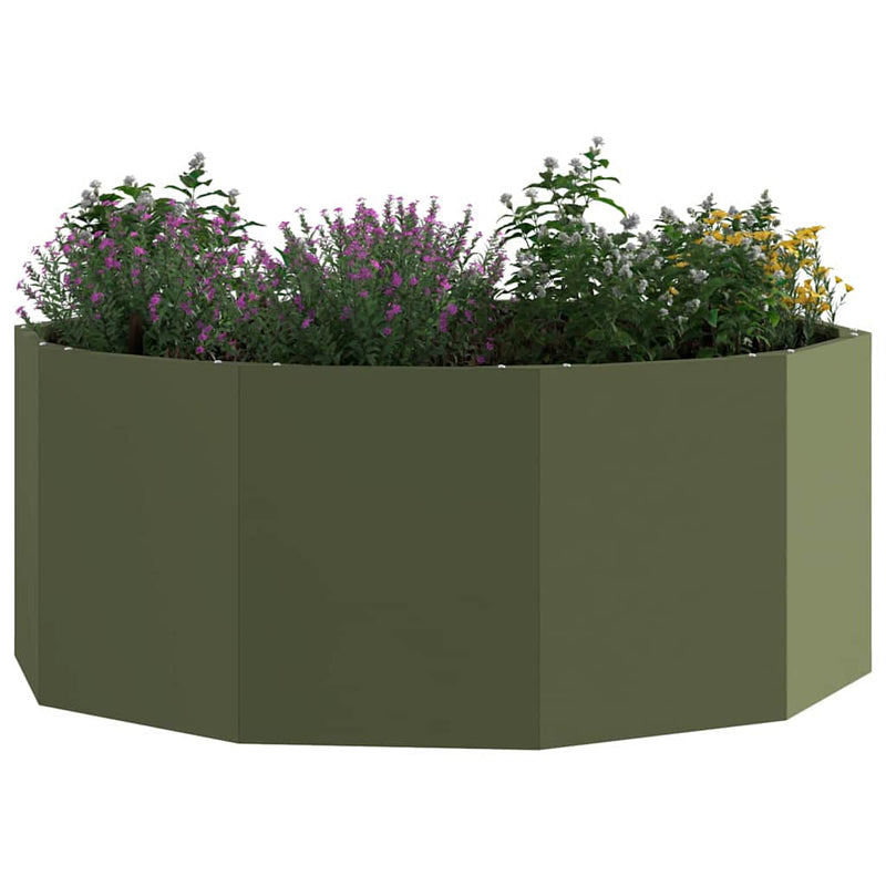 ギャラリービューアに画像をロードする, Vidaxl plantenbak olijf groen 90 x 90 x 35 cm staal
