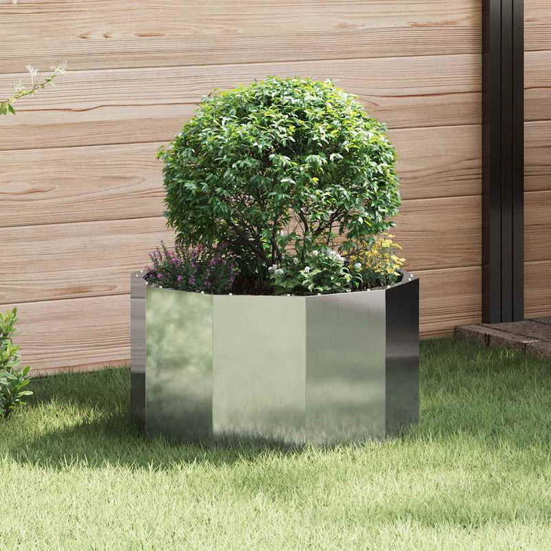Afbeelding laden in galerijviewer, Vidaxl plantenbak zilver 60 x 60 x 35 cm gegalvaniseerd staal
