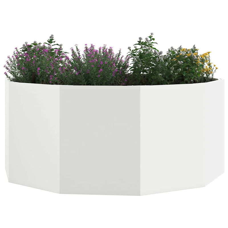 Afbeelding laden in galerijviewer, Vidaxl plantenbak wit 120 x 120 x 50 cm staal
