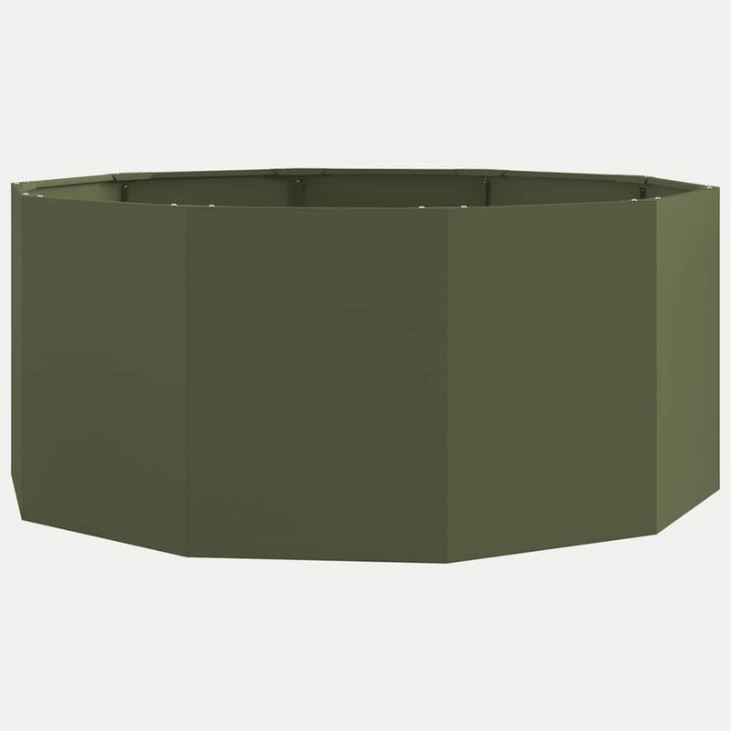 Afbeelding laden in galerijviewer, Vidaxl plantenbak olijf groen 120 x 120 x 50 cm staal
