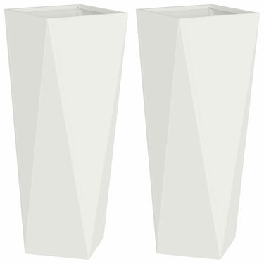 Vidaxl plantenbak 2 pcs wit 30 x 30 x 75 cm staal