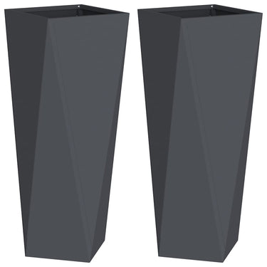 Vidaxl plantenbak 2 pcs antraciet 30 x 30 x 75 cm staal