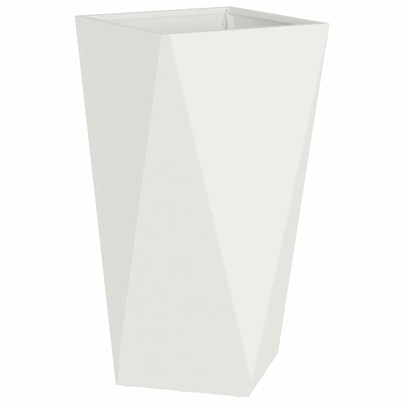 Afbeelding laden in galerijviewer, Vidaxl plantenbak wit 40 x 40 x 75 cm staal

