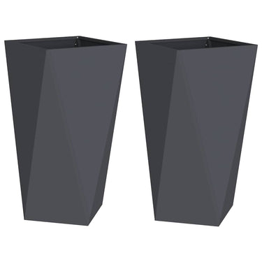 Vidaxl plantenbak 2 pcs antraciet 40 x 40 x 75 cm staal