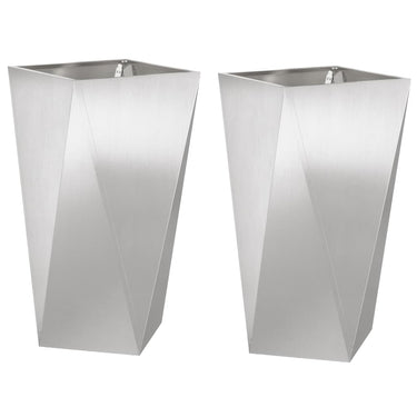 Vidaxl plantenbak 2 pcs zilver 40 x 40 x 75 cm roestvrij staal