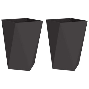 Vidaxl plantenbak 2 pcs zwart 50 x 50 x 75 cm staal