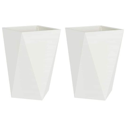 Vidaxl plantenbak 2 pcs wit 50 x 50 x 75 cm staal
