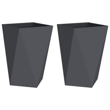 Vidaxl plantenbak 2 pcs antraciet 50 x 50 x 75 cm staal