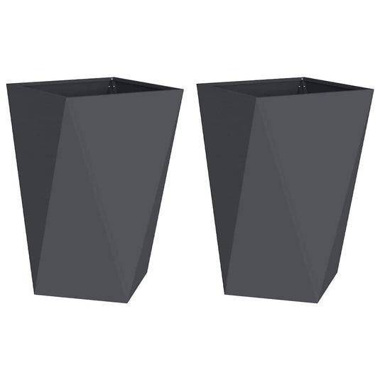 Vidaxl plantenbak 2 pcs antraciet 50 x 50 x 75 cm staal