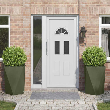 Vidaxl plantenbak 2 pcs olijf groen 50 x 50 x 75 cm staal