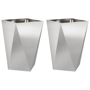 Vidaxl plantenbak 2 pcs zilver 50 x 50 x 75 cm roestvrij staal