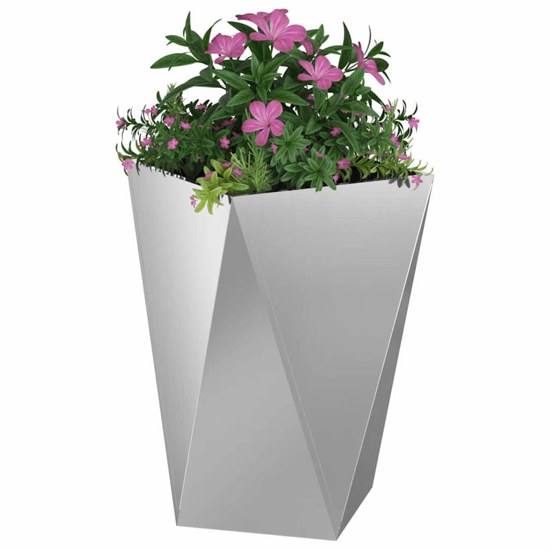 Afbeelding laden in galerijviewer, Vidaxl plantenbak zilver 50 x 50 x 75 cm gegalvaniseerd staal
