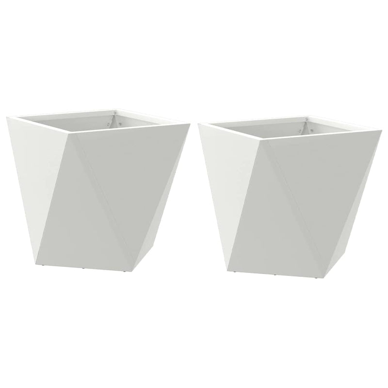 ギャラリービューアに画像をロードする, Vidaxl plantenbak 2 pcs wit 30 x 30 x 30 cm staal
