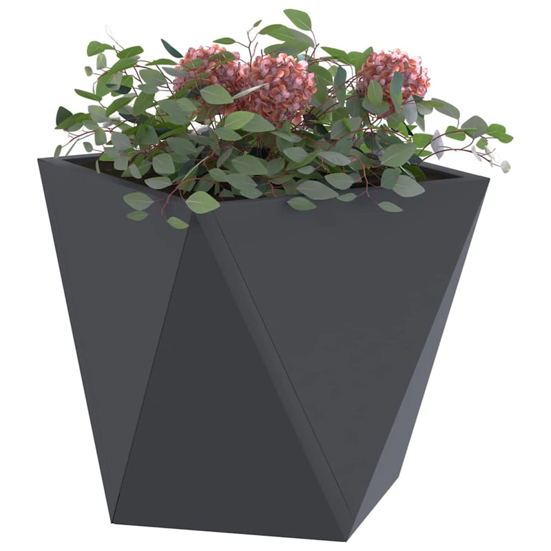 Afbeelding laden in galerijviewer, Vidaxl plantenbak 2 pcs antraciet 30 x 30 x 30 cm staal
