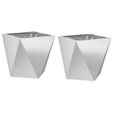 Vidaxl plantenbak 2 pcs zilver 30 x 30 x 30 cm roestvrij staal