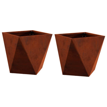 Vidaxl plantenbak 2 pcs roestig 30 x 30 x 30 cm cortenstaal