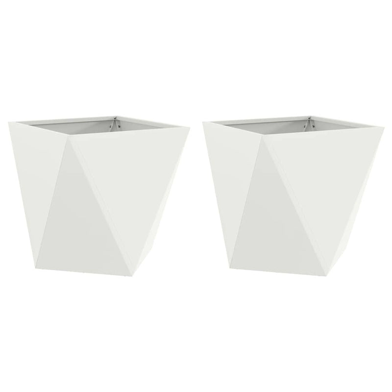 ギャラリービューアに画像をロードする, Vidaxl plantenbak 2 pcs wit 40 x 40 x 40 cm staal
