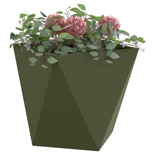 Vidaxl plantenbak olijf groen 40 x 40 x 40 cm staal