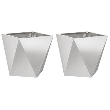 Vidaxl plantenbak 2 pcs zilver 40 x 40 x 40 cm roestvrij staal