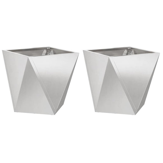 Vidaxl plantenbak 2 pcs zilver 40 x 40 x 40 cm roestvrij staal