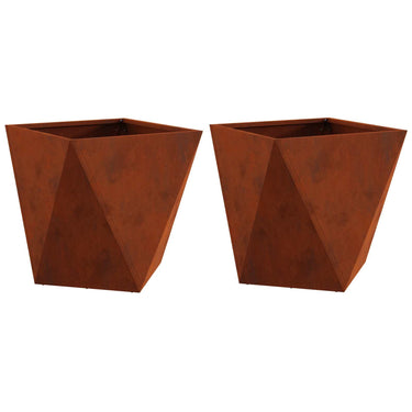 Vidaxl plantenbak 2 pcs roestig 40 x 40 x 40 cm cortenstaal