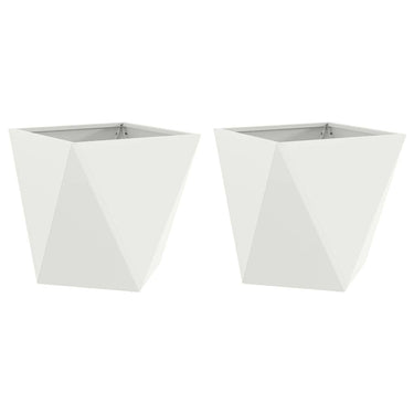 Vidaxl plantenbak 2 pcs wit 50 x 50 x 50 cm staal