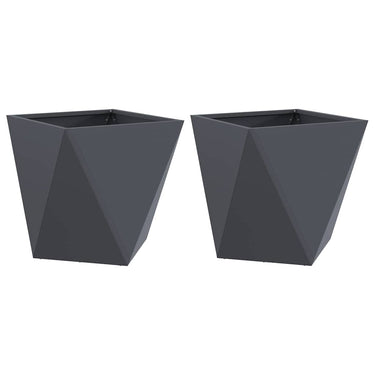 Vidaxl plantenbak 2 pcs antraciet 50 x 50 x 50 cm staal