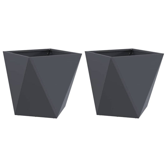 Vidaxl plantenbak 2 pcs antraciet 50 x 50 x 50 cm staal
