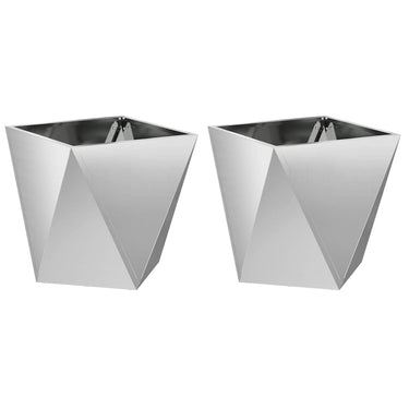 Vidaxl plantenbak 2 pcs zilver 50 x 50 x 50 cm gegalvaniseerd staal
