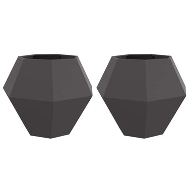 Vidaxl plantenbak 2 pcs zwart 100 x 100 x 80 cm staal
